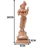Bronze Deepa Lakshmi Idol, Handcrafted Chola Style Lakshmi Vilakku Murti for Pooja, Home Decor & Spiritual Gifting, Gold, 6.5 Inch, 1 Piece