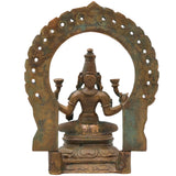 Bronze Lakshmi Idol Murti, Mahalakshmi Goddess Statue for Pooja, Home Decor & Spiritual Gifting, Brown, 7.5 Inch, 1 Piece