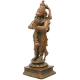 Bronze Hanuman Idol, Anjaneya Handcrafted Bajrangbali Murti for Pooja, Home Decor & Spiritual Gifting, Brown, 4.5 Inch, 1 Piece