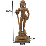 Bronze Murugan Idol Dhandayudhapani Subramanya Kartikeya Statue for Pooja Home Decor Gifting Handcrafted Chola Style, Brown, 4 Inch, 1 Piece