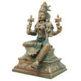 Bronze Bhuvaneshwari Devi Idol for Pooja, Home Temple Decor, Spiritual Gifting & Vastu, Brown, 6 Inch, 1 Piece
