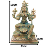 Bronze Bhuvaneshwari Devi Idol for Pooja, Home Temple Decor, Spiritual Gifting & Vastu, Brown, 6 Inch, 1 Piece
