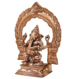 Bronze Ganesha Ganapati Vinayaka Idol, Handcrafted Traditional Chola Murti for Pooja, Home Decor & Gifting, Gold, 8.5 Inch, 1 Piece