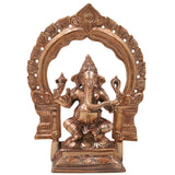 Bronze Ganesha Ganapati Vinayaka Idol, Handcrafted Traditional Chola Murti for Pooja, Home Decor & Gifting, Gold, 8.5 Inch, 1 Piece
