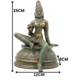 Bronze Bhogashakti Idol, Bhoga Shakti Devi Murti for Pooja, Home Decor, Gifting, Handcrafted Traditional Chola Art, Brown, 7.5 Inch, 1 Piece