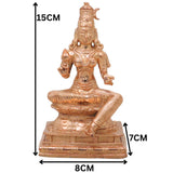 Bronze Parameshwari Idol, Rajarajeshwari Lalita Tripurasundari Murti for Pooja, Home Decor, Gifting, Handcrafted Chola Art, Gold, 6 Inch, 1 Piece