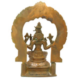 Bronze Rajarajeswari Idol, Handcrafted Lalita Tripura Sundari Devi Murti for Pooja, Home Decor & Gifting, Brown, 10 Inch, 1 Piece