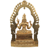 Bronze Rajarajeswari Idol, Lalita Tripura Sundari Devi Murti, Handcrafted Chola Style Statue for Pooja, Home Decor & Gifting, Gold, 18 Inch, 1 Piece