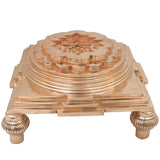 Bronze Chowki Simhasanam Handcrafted  Peetham for Pooja Mandir Home Decor & Spiritual Gifting, Gold, 4.5 Inch, 1 Piece