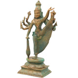 Handcrafted Bronze Vamana Vishnu Idol, Trivikrama Upendra Murti, Traditional Chola Statue for Pooja, Home Decor & Gifting, Brown, 8 Inch, 1 Piece