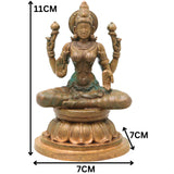 Bronze Maha Lakshmi Idol, Handcrafted Chola Art Mahalakshmi Murti for Pooja, Home Temple Decor & Housewarming Gift, Brown, 4.5 Inch, 1 Piece