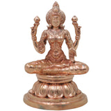 Bronze Maha Lakshmi Idol, Handcrafted Chola Art Mahalakshmi Murti for Pooja, Home Temple Decor & Housewarming Gift, Gold, 4.5 Inch, 1 Piece