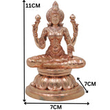 Bronze Maha Lakshmi Idol, Handcrafted Chola Art Mahalakshmi Murti for Pooja, Home Temple Decor & Housewarming Gift, Gold, 4.5 Inch, 1 Piece