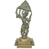 Big Bronze Krishna Idol, Large Handcrafted Lord Krishna Statue, Premium Temple, Pooja & Home Decor Sculpture, Brown, 45.5 Inch, 1 Piece