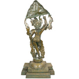 Big Bronze Krishna Idol, Large Handcrafted Lord Krishna Statue, Premium Temple, Pooja & Home Decor Sculpture, Brown, 45.5 Inch, 1 Piece