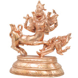 Handcrafted Chola Bronze Sharabheshwara Sharabha Idol, Shiva Avatar Murti for Pooja, Home Decor & Gifting, Gold, 7 Inch, 1 Piece