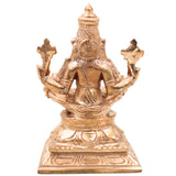 Handcrafted Bronze Yoga Narasimha Idol, Chola Style Narasimha Swamy Murti for Pooja, Home Decor & Gifting, Gold, 5 Inch, 1 Piece