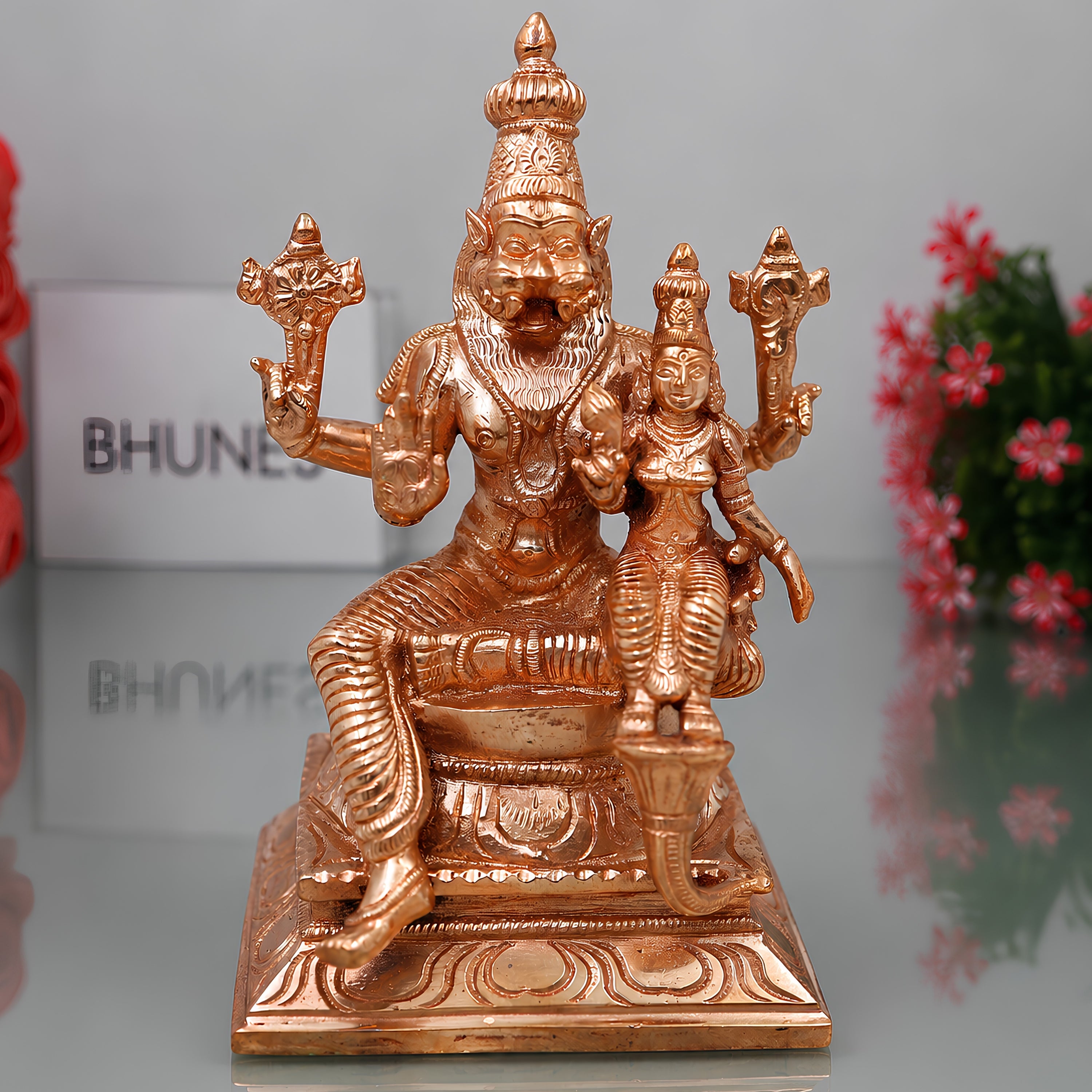 Bronze Lakshmi Narasimha Idol