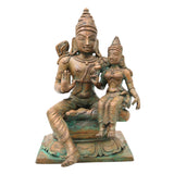 Bronze Rama Sita Murti, Sri Ramachandra Janaki Vigraha for Pooja, Home Decor & Gifting, Brown, 7.5 Inch, 1 Piece