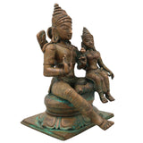 Bronze Rama Sita Murti, Sri Ramachandra Janaki Vigraha for Pooja, Home Decor & Gifting, Brown, 7.5 Inch, 1 Piece
