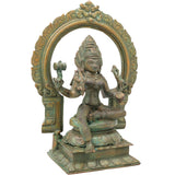 Bronze Mariamman Idol, Mahamariamman Karumariamman Amman Devi Murti for Pooja, Vastu, Home Decor & Gifting, Brown, 9 Inch, 1 Piece