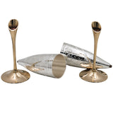 Handcrafted Brass Wine Glass Set of 2,  Traditional Peetal Goblet for Home, Pooja, Gifting & Royal Dining Decor, Silver, 9.5 Inch, 1 Piece