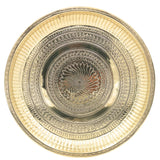 Handcrafted Traditional Brass Pooja Thali, Pure Brass Aarti Prayer Plate for Home Temple Worship & Gifting, Gold, 11.5 Inch, 1 Piece