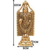 Brass Venkateshwara Idol, Handcrafted Tirupati Balaji Srinivasa Murti for Pooja, Home Temple, Décor & Gifting, Gold, 8.5 Inch, 1 Piece