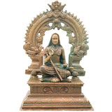 Bronze Adi Shankaracharya Idol, Handcrafted Chola Jagadguru Murti for Pooja, Temple, Home Decor & Spiritual Gifting, Brown, 6.5 Inch, 1 Piece