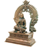 Bronze Adi Shankaracharya Idol, Handcrafted Chola Jagadguru Murti for Pooja, Temple, Home Decor & Spiritual Gifting, Brown, 6.5 Inch, 1 Piece