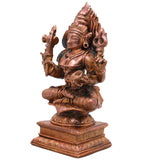Copper Mariamma Mariamman Amman Devi Murti Handcrafted Traditional Chola Pooja Home Decor Gifting Goddess Idol, Brown, 4 Inch, 1 Piece