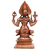 Copper Mariamma Amman Idol, Mariamman Devi Murti, Handcrafted Traditional Chola Pooja Home Decor Gift, Brown, 4.5 Inch, 1 Piece