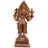 Standing Mariamman Idol Copper Mariamma Devi Murti Handcrafted Traditional Pooja Home Decor Gifting Chola Style, Brown, 4.5 Inch, 1 Piece