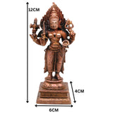 Standing Mariamman Idol Copper Mariamma Devi Murti Handcrafted Traditional Pooja Home Decor Gifting Chola Style, Brown, 4.5 Inch, 1 Piece
