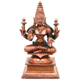 Copper Mahalakshmi Idol Handcrafted Traditional Tamra Lakshmi Vigraha for Pooja, Vastu, Home Decor & Gifting, Brown, 4 Inch, 1 Piece
