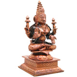 Copper Mahalakshmi Idol Handcrafted Traditional Tamra Lakshmi Vigraha for Pooja, Vastu, Home Decor & Gifting, Brown, 4 Inch, 1 Piece