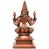 Copper Mahalakshmi Idol Handcrafted Traditional Tamra Lakshmi Vigraha for Pooja, Vastu, Home Decor & Gifting, Brown, 4 Inch, 1 Piece