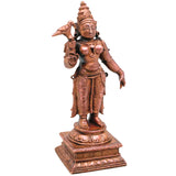 Copper Meenakshi Amman Idol, Sri Meenakshi Devi Murti, Handcrafted Traditional Pooja Home Decor Gift, Brown, 4.5 Inch, 1 Piece