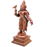 Copper Meenakshi Amman Idol, Sri Meenakshi Devi Murti, Handcrafted Traditional Pooja Home Decor Gift, Brown, 4.5 Inch, 1 Piece