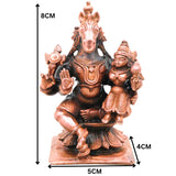 Copper Sri Lakshmi Hayagriva Murti Handcrafted Traditional Hayagreeva Perumal Idol for Pooja Home Decor Gift, Brown, 3 Inch, 1 Piece