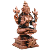 Copper Mahalakshmi Idol Handcrafted Traditional Tamra Lakshmi Vigraha for Pooja, Vastu, Home Decor & Gifting, Brown, 3.5 Inch, 1 Piece