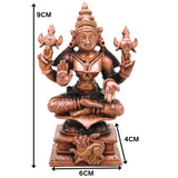 Copper Mahalakshmi Idol Handcrafted Traditional Tamra Lakshmi Vigraha for Pooja, Vastu, Home Decor & Gifting, Brown, 3.5 Inch, 1 Piece