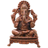 Copper Ganesha Murti Handcrafted Chola Ganapati Vinayaka Idol for Pooja, Home Decor & Spiritual Gifting, Brown, 3 Inch, 1 Piece