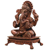 Copper Ganesha Murti Handcrafted Chola Ganapati Vinayaka Idol for Pooja, Home Decor & Spiritual Gifting, Brown, 3 Inch, 1 Piece
