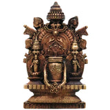 Copper Manjunatheshwara Shiva Idol Handcrafted Traditional Dharmasthala Murti for Pooja Home Decor Gifting , Brown, 3 Inch, 1 Piece