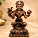Copper Lakshmi Idol Handcrafted Traditional Tamra Lakshmi Vigraha for Pooja, Vastu, Home Decor & Gifting, Brown, 1.5 Inch, 1 Piece