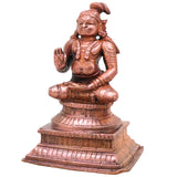 Copper Swamy Nammalvar Idol Handcrafted Traditional Sathakopan Sri Vaishnava Murti for Pooja Home Decor Gift, Brown, 3.5 Inch, 1 Piece