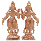 Handcrafted Chola Bronze Sri Devi Bhudevi Murti for Pooja, Home Temple Decor & Spiritual Gifting, Gold, 3 Inch, 1 Piece