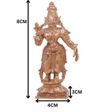 Handcrafted Chola Bronze Sri Devi Bhudevi Murti for Pooja, Home Temple Decor & Spiritual Gifting, Gold, 3 Inch, 1 Piece