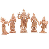 Bronze Lakshmi Narayana Idol Set with Sri Devi Bhu Devi, Handcrafted Chola Vishnu Murti for Pooja, Decor & Gifting, Gold, 4 Inch, 1 Piece